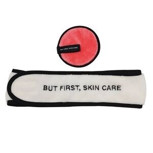 Willow Collective But First Skin Care Spa Headband + Face Cleaning Round Set NWT